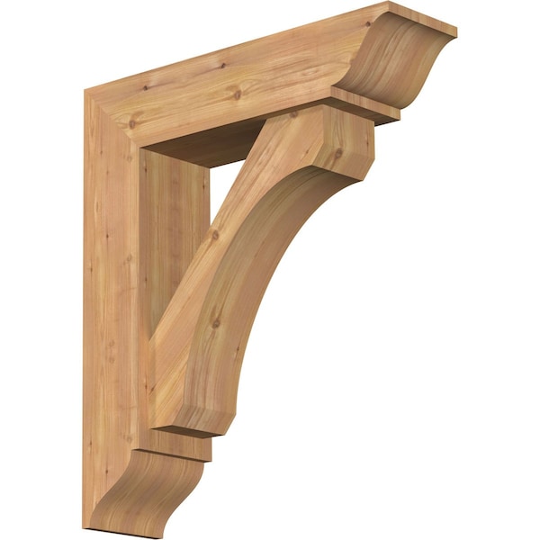 Ekena Millwork Legacy Traditional Smooth Bracket w/ Offset Brace, Western Red Cedar, 7 1/2"W x 28"D x 32"H BKT0806X28X32LEC01SWR - main